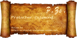 Pratscher Zsigmond névjegykártya